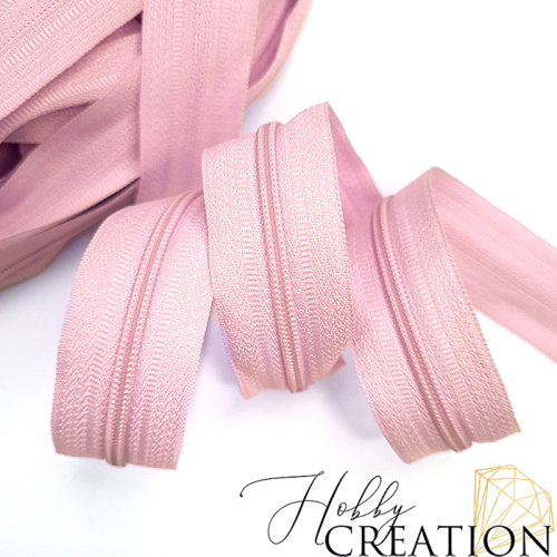 Молния акриловая №3, светло-розовая