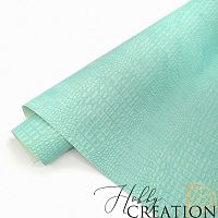 Переплетный кожзам тиснение крокодил, мятный