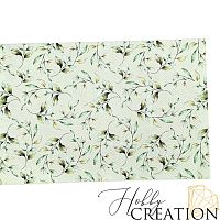 Кожзам с принтом "Лепестки" 18*28 см. тиснение питон, пустынный шалфей