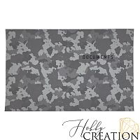 Кожзам с принтом "Камуфляж" 18*28 см. тиснение под кожу, серый