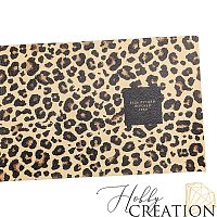 Кожзам с принтом "Будь лучшей версией себя" 18*28 см. тиснение Шарм, бежево-персиковый