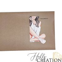 Кожзам с принтом "Кенди" 18*28 см. глянцевый, ледяной коричневый