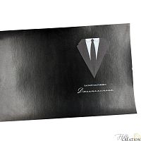 Кожзам с принтом "Паспорт джентельмена" 18*28 см. полуглянцевый Каньон, черный