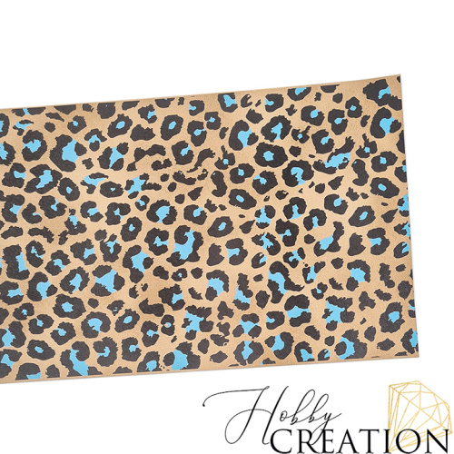 Кожзам с принтом "Пятна леопарда / голубые" 18*28 см. тиснение Пони, бежевый Кожзам с принтом "Пятна леопарда / голубые" 18*28 см. тиснение Пони, бежевый