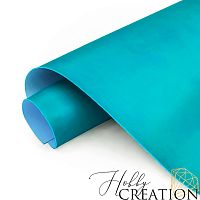 Переплетный кожзам матовый II, темно-бирюзовый