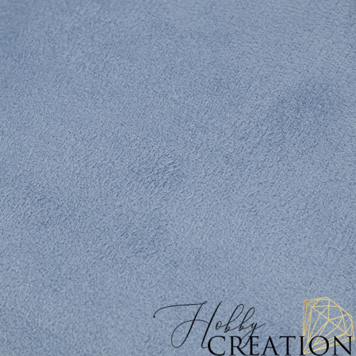 Кожзам на замшевой основе, пепельно-синий