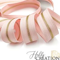 Молния металлическая №5, зефирно-розово-персиковая 