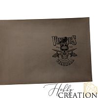 Кожзам с принтом "Викинг" 18*28 см. матовый, лесной орех