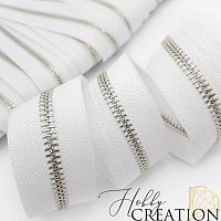 Молния металлическая №5, белая 