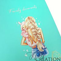 Кожзам с принтом "Дайана / с надписью" 35*70 см. матовый однотонный, мятный