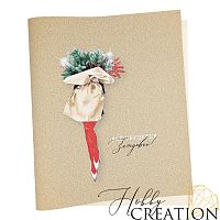 Кожзам с принтом "Всё сбудется. Загадывай!" 26*46 см. тиснение Холст, латте