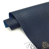 Переплетный кожзам тиснение крокодил, королевский синий