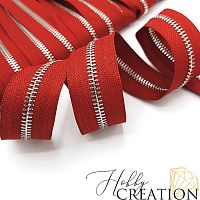 Молния металлическая №5, красная 