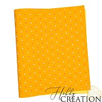 Кожзам с принтом "Горошек" 26*46 см. тиснение под кожу Шарм, оранжевый