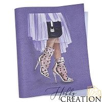 Кожзам с принтом "Fashion Valentino" 26*46 см. питон, сиреневый