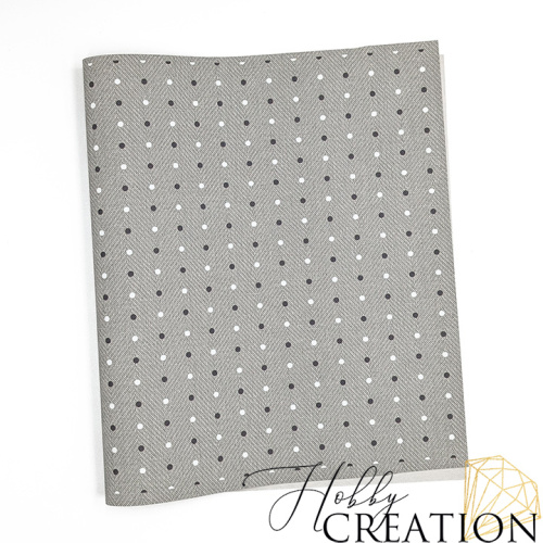 Кожзам с принтом "Горошек" 26*46 см. тиснение Твид, платина