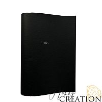 Кожзам с принтом "me." 18*28 см. тиснение под кожу II, чёрный