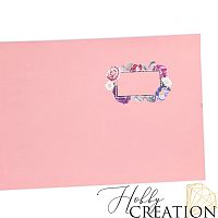 Кожзам с принтом "Цветочная рамка" 18*28 см. матовый, пудрово-розовый