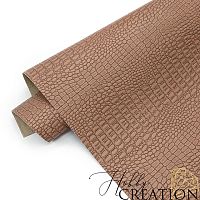 Переплетный кожзам тиснение крокодил, мокко