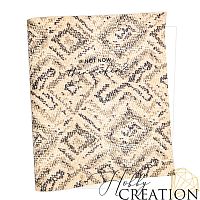 Кожзам с принтом "Если не сейчас... то когда?" 26*46 см. тиснение питон, белый