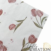 Бумага упаковочная тишью, тюльпаны (3 листа) 