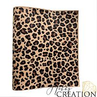 Кожзам с принтом "Пятна леопарда" 26*46 см. глянцевый, бежево-персиковый