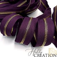 Молния металлическая №5, сливовая