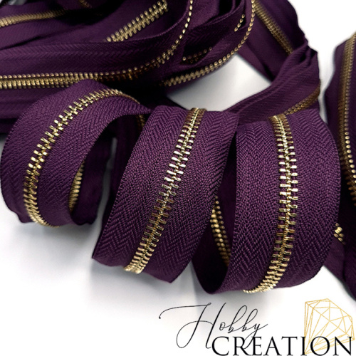 Молния металлическая №5, сливовая