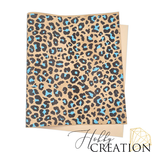 Кожзам с принтом "Пятна леопарда / голубые" 26*46 см. тиснение Пони, бежевый Кожзам с принтом "Пятна леопарда / голубые" 26*46 см. тиснение Пони, бежевый