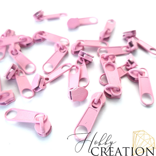 Бегунок для акриловой молнии, светло-розовый