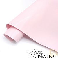 Переплетный кожзам глянцевый с перламутром, светло-розовый