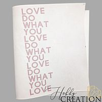 Кожзам с принтом "Do what you love" 26*46 см. тиснение под кожу II, белый