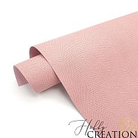 _Переплетный кожзам тиснение питон, пудрово-розовый