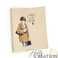 Кожзам с принтом "Блэр" 26*46 см. матовый II, латте