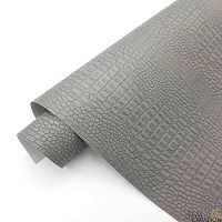 Переплетный кожзам тиснение крокодил, серый