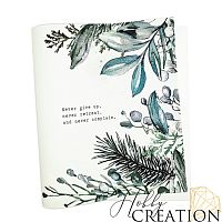 Кожзам с принтом "Не отступай!" 26*46 см. тиснение под кожу II, белый