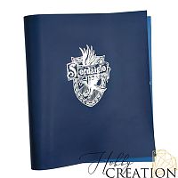 Кожзам с принтом "Serdaigle HP/серебро" 26*46 см. матовый II, синий