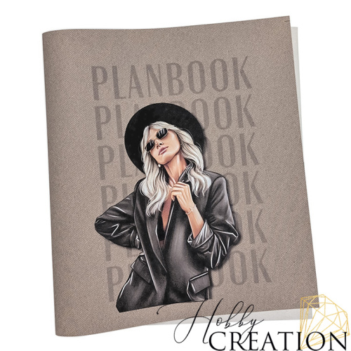 Кожзам с принтом "Дэбби" 26*46 см. тиснение Дэним, какао