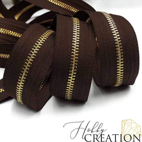 Молния металлическая №3, горький шоколад