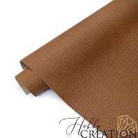 Переплетный кожзам тиснение крокодил, коричневый