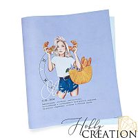 Кожзам с принтом "гороскоп овен / Элисон блондинка" 26*46 см. матовый II, зефирно-лиловый