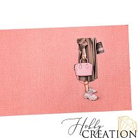 Кожзам с принтом "Fashion" 18*28 см. тиснение Твид, светло-розовый