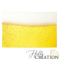 Кожзам с принтом "Пиво" 18*28 см. тиснение под кожу II, белый