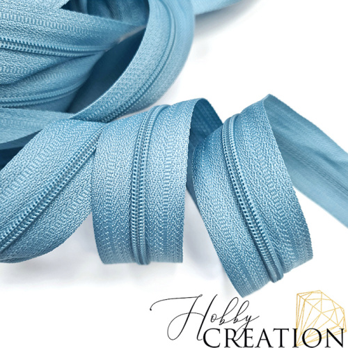 Молния акриловая №3, пепельно-голубая