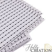 Бумага упаковочная тишью, черный горох (10 листов)