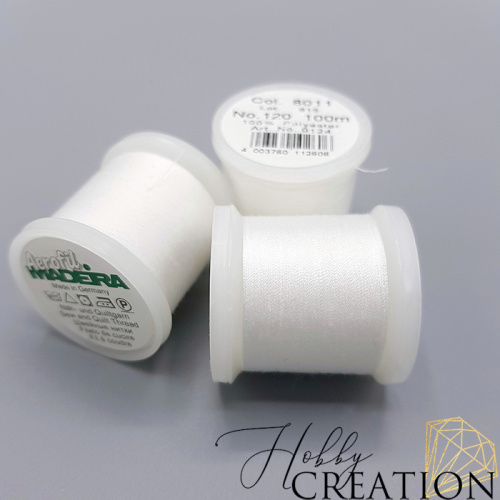 Нитки швейные Madeira Aerofil №120, 8011 (белые)