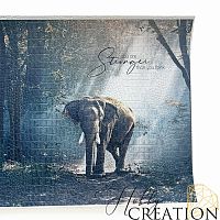 Кожзам с принтом "Слон!" 26*46 см. тиснение крокодил, белый