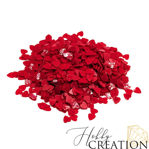 Пайетки / Сердечко, SOFT красный
