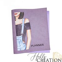 Кожзам с принтом "Реджина" 26*46 см. матовый, лавандовый