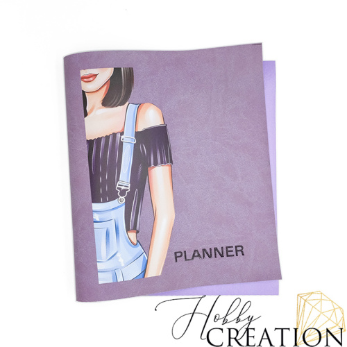 Кожзам с принтом "Реджина" 26*46 см. матовый, лавандовый